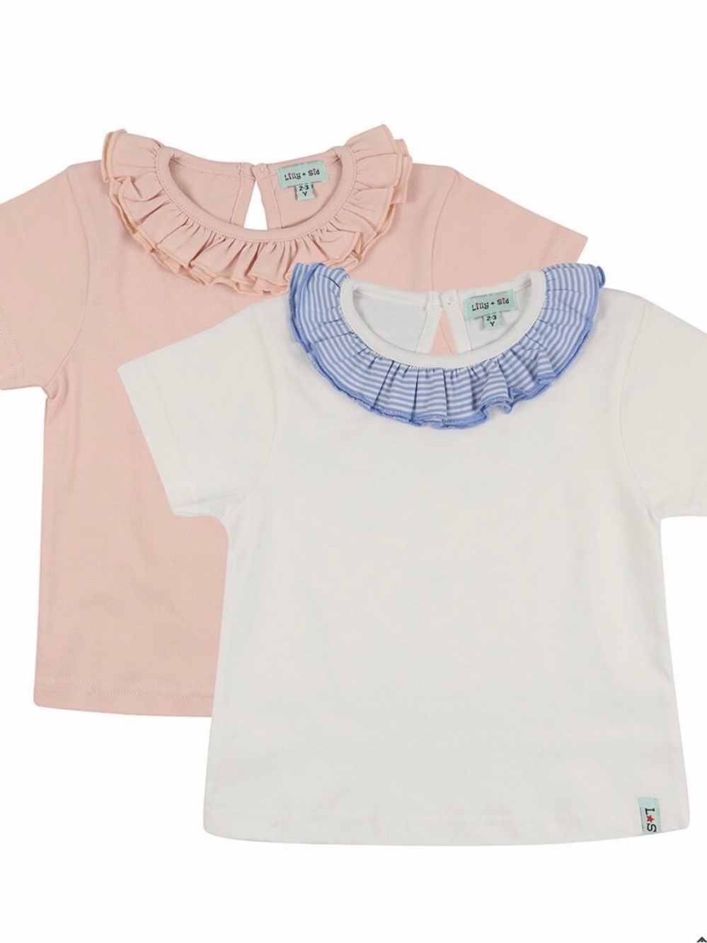Baby Ruffle Collar Cotton Tee - set of 2 - size: 18-24 Months